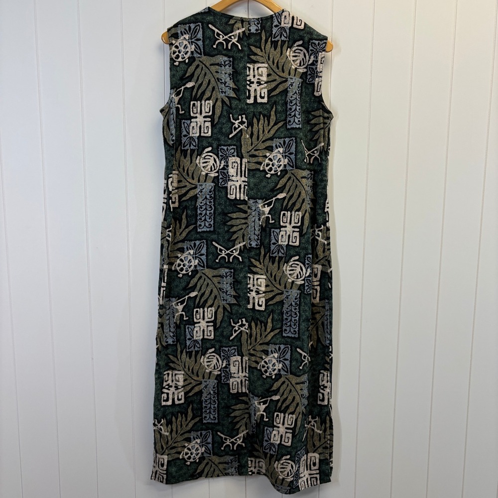 Handmade Women Tropical Island Maxi Dress Jacket Set Size L Resort Cruise Travel - Picture 3 of 9